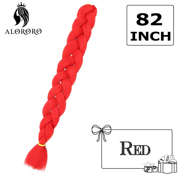 Sintetiska Jumbo Braid Hår 82 Tum Afrikanska Fake Hår Hög Temperatur Fiber Flätande Hårförlängningar För Kvinnor 82inch-RED 82inches