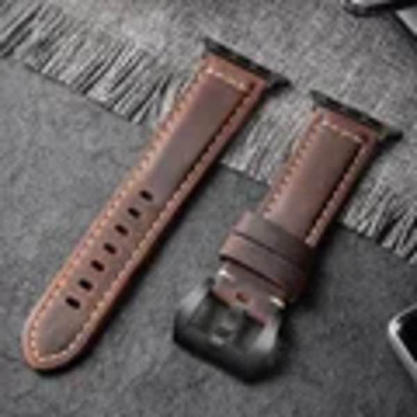 För Apple Watch Band Hög Kvalitet Läderrem Män För Serie 9 7 8 3456 Se Ultra 2 49Mm 44Mm 40Mm Klocka Band 45Mm 41Mm Mm 38 42Mm Brown Black Buckle 38mm Or 40mm Or 41mm