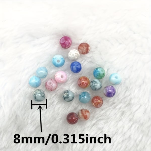 20-100 st 4-10 mm mönster runda glaspärlor Lösa distanspärlor för smyckestillverkning DIY Unikt armband Halsband Telefonväska Kedja Handamde Craft Supplies Color #16 6mm(50pcs)