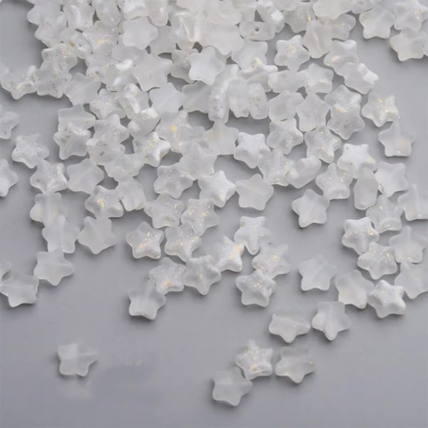 50 st färg stjärnpärlor 8 mm tjeckiskt glas löst mellanlägg för smyckestillverkning Hårnål Handgjorda gör-det-självtillbehör Starry white 50pcs