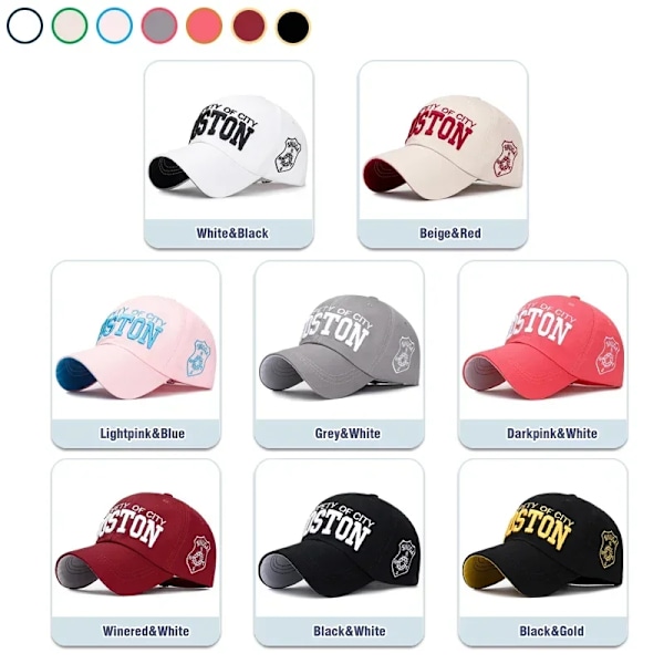 Soft Top Sports Baseball Cap Cotton 3D Broderi Unisex Snapback Cap Tennis Hat Dad darkpink white