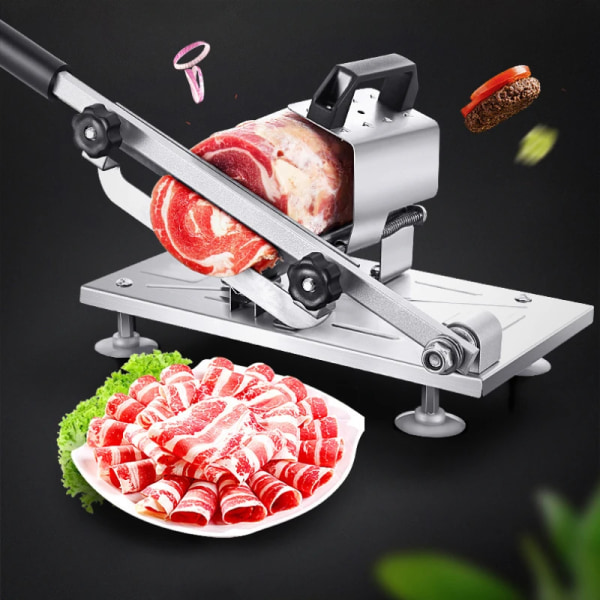 304 matskärare i rostfritt stål Hushållsmanuell Frozen köttskiva nöt- och fårköttsrulle Skiva snabbt för tillagning av BBQ HotPot Meat Slicer