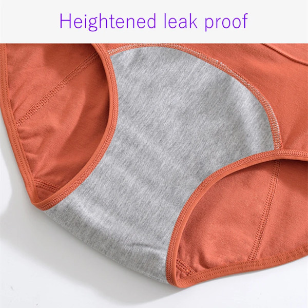 Trosor för mens Bomull Menstrosor Hög midja Period Underkläder Culotte Menstruelle Läcksäker Bragas Menstruales Pink 2XL