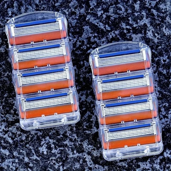 12/8/4 Pcs 5-Lager Razor Blades, Mmen's Shaver I Rostfritt Stål, Återanvändbar Ansiktsrengöring Och Vårdverktyg 1 handle  12 blades