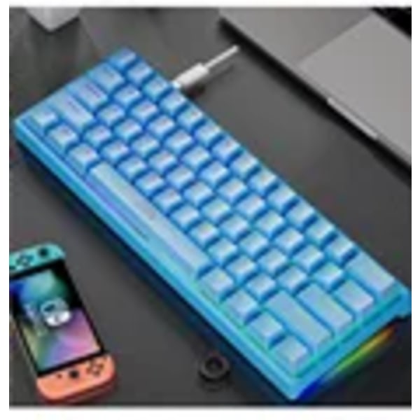 K620 Mini Gaming Mekanisk Tastatur 61 Tangenter Rgb Hoppswap Typ-C Kablar Pbt Tangentknapper 60% Ergonomi Tastatur Blue Red Switch