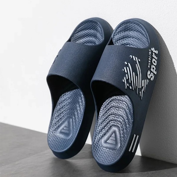 Mäns Tofflor Sommar Ny Trend Utomhus Casual Tjock Sula Flip Flops Uple Toffär Blue 38-39(suggest 37-38)