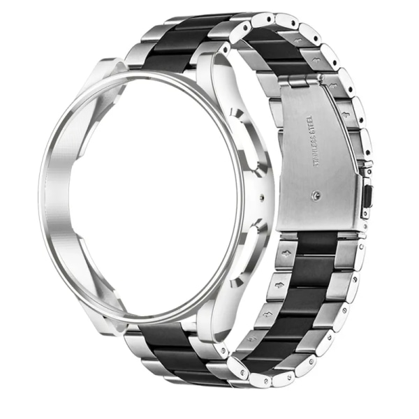 Band+ Case för Samsung Galaxy Watch 6 5 4 44 mm 40 mm Classic 46 mm 42 mm armband i rostfritt stål Galaxy Watch 3 5 Pro 41 45 mm rem black black
