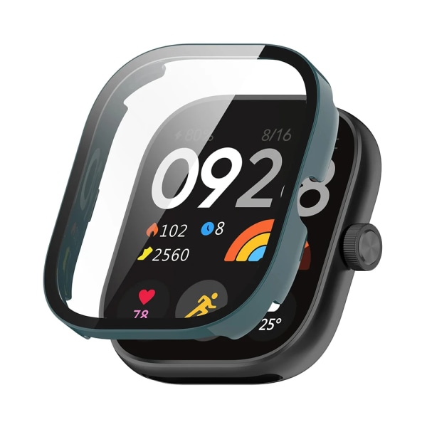 PC- case+ glas för Xiaomi Redmi Watch 4 3 Härdat glas anti-scratch film Bumper Cover för Redmi Watch 3 Active/3Lite Green Redmi Watch 3 Active