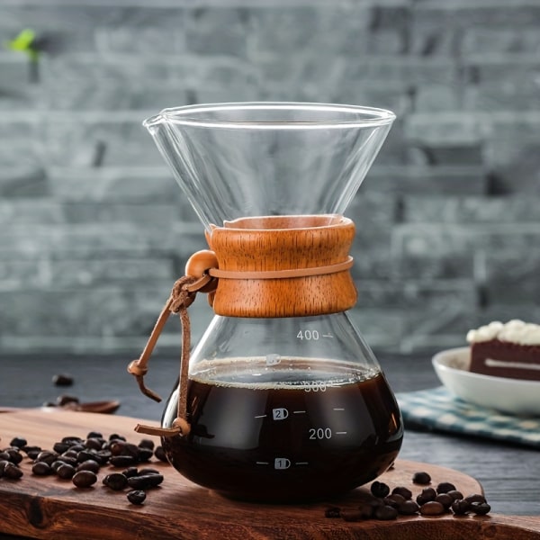 1 st, handgjord återanvändbar kaffebryggare i glas - Häll över kaffekanna för hem- och kontorsbruk
