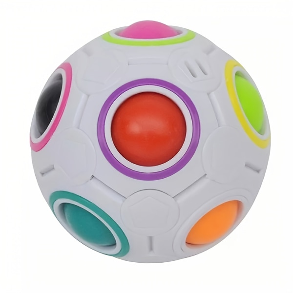 Rainbow Ball Puzzle Ball: Rolig Brain Teaser pedagogisk leksak för Speed ​​Cubers & Fidget fotbollsfans! white