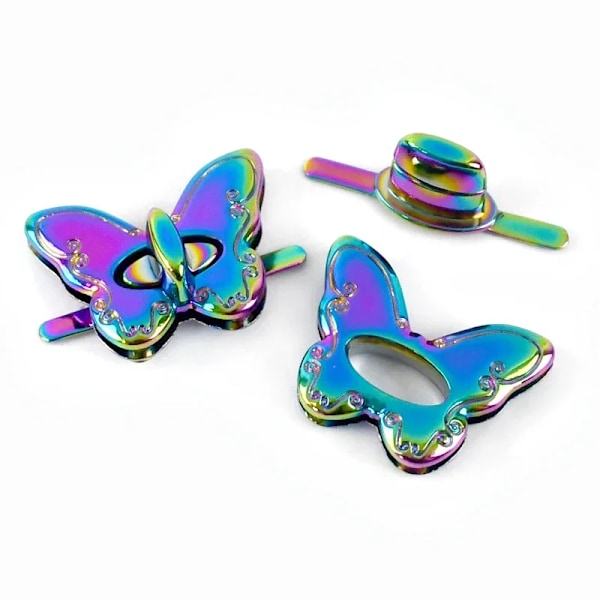 2/5/10 stk. 34x25mm Metal Låslukning Butterfly Håndtaske Taske Drej Twist Låse Fjeder Lukning Snap Spænde Pung Udskiftning Spænder Colored 10Pcs