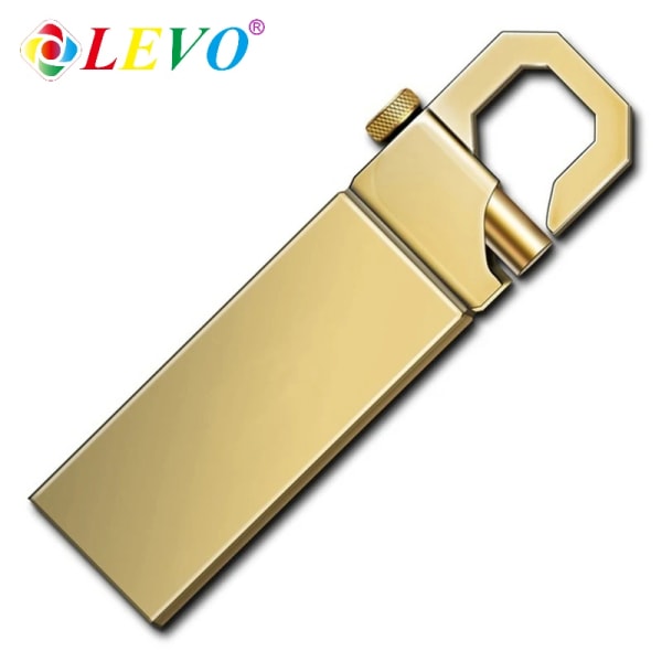 USB Flash Drive 128gb Pendrive 4GB 8GB 16GB 32GB metall rektangel Nyaste Fasion USB 2.0 Pen Drive Memory Stick Card u disk Present Gold 256GB