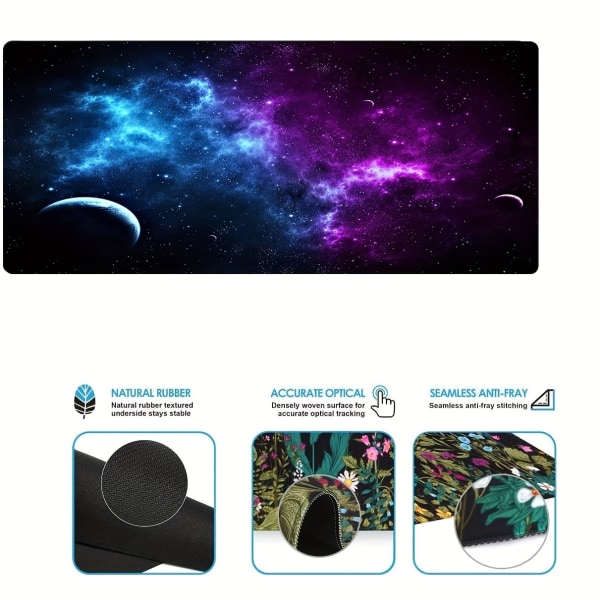 Lila Space Long Mouse Pad Stor Galaxy Tangentbordsmatta, 69,85 X 29,97 cm 70X30CM