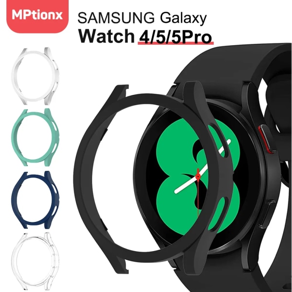 Watch för Samsung Galaxy Watch 4 40 mm 44 mm 42 mm 46 mm 45 mm , PC Matte Case All-Around skyddande stötfångare för Watch5/5Pro Black Galaxy Watch 4 42mm