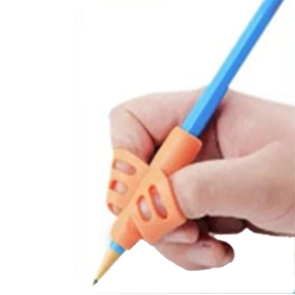 2/4Pcs Barn Skrivning Penna Hållare Student Lärande Övning Silikon Pencil Grips För Barn Handstil. Stödkorrigering 2pcs orange pen grip