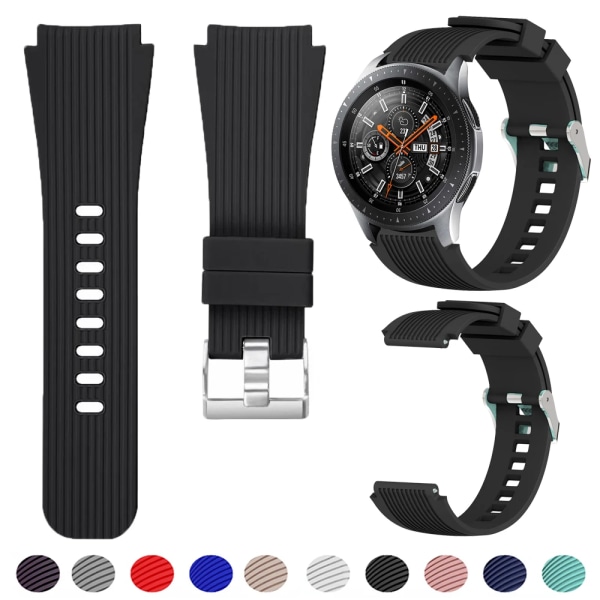 22 mm silikonband för Samsung Galaxy Watch 3 45 mm/Gear S3 Classic/Frontier/Huawei Watch GT 2 3 Pro 46 mm Amazfit GTR/Pace-rem ArmyGreen for Gear S3