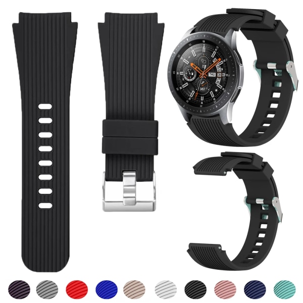 22 mm silikonband för Samsung Galaxy Watch 3 45 mm/Gear S3 Classic/Frontier/Huawei Watch GT 2 3 Pro 46 mm Amazfit GTR/Pace-rem Orange Huawei GT2 46mm