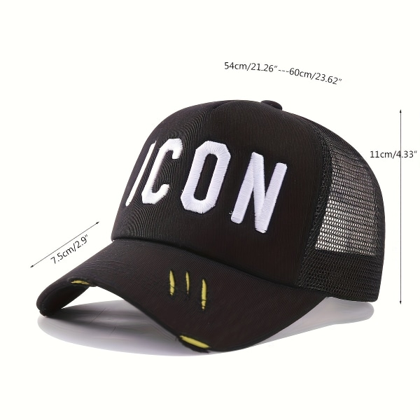 2st ICON Classic Letter broderad cap, andningsbar unisex mesh cap, lätt justerbar golfvisirhatt unisex RED