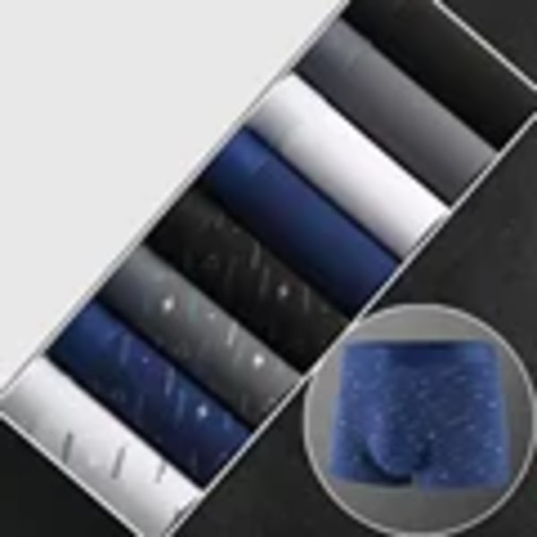 4/8Pcs Mäns Boxer U Konvex Tryckta Underkläder Manliga Mode Bekväma Shorts Andningsbara Underkläder 45-100Kg Mix 02 8pcs 3XL 70-80kg