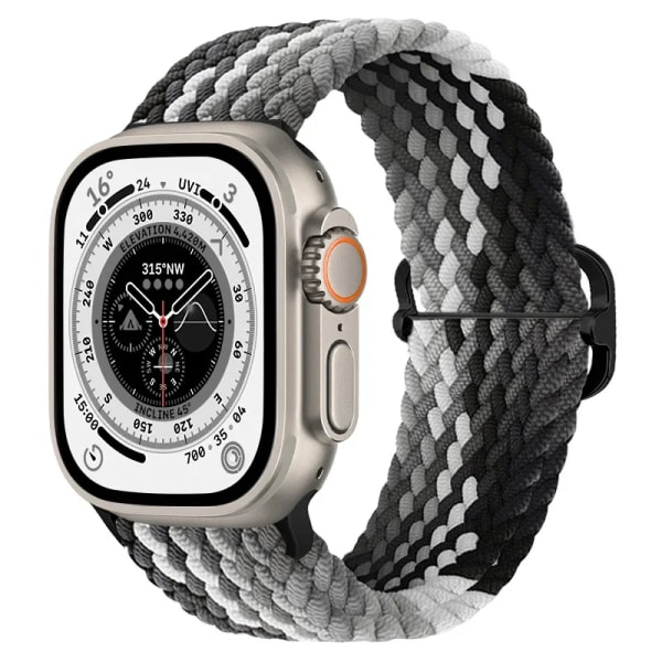 Nylon för Apple Watch Band Ultra 49mm 9 8 7 45mm 41mm Mjukt armband Bälte iWatch Series 6 5 4 SE 44mm 40mm 42mm 38mm Correa Black clever For 38mm-40mm-41mm