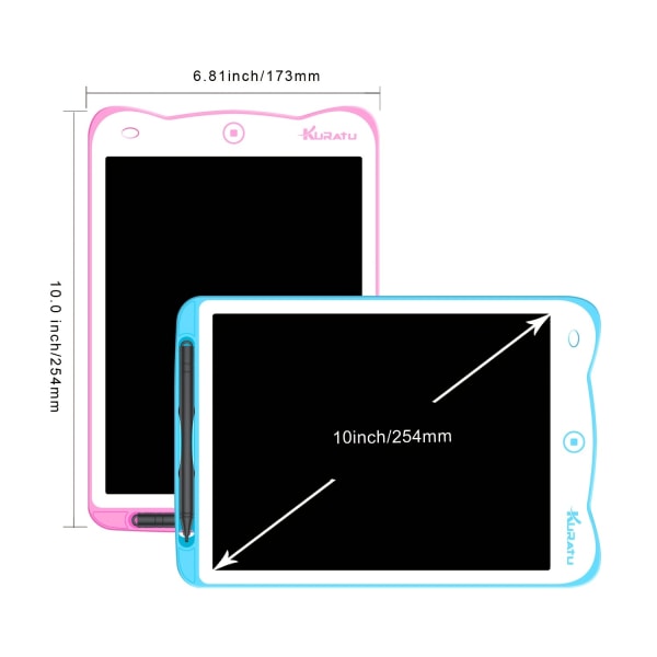 2 Pick 25,4 cm LCD-skrivplatta, färgglad Doodle Board-ritplatta med låsfunktion, raderbar återanvändbar skrivplatta 10inch 2Pack B+P