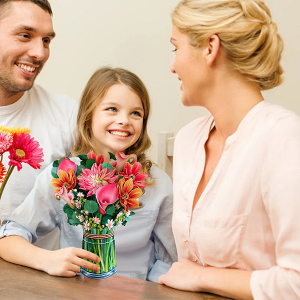 3D-kukka ponnahdusikkuna onnittelukortti äitienpäivään Paper Up Flower Bouquet onnittelukortti Luovat postikorttilahjat syntymäpäivälle pääsiäiselle Narcissus