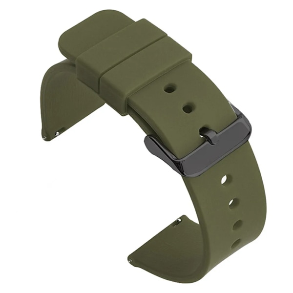 12/14/16/18/20/22/24mm Silikon Snabbspänne Armband för Samsung Galaxy 6 4 5 Pro Huami Huawei Garmin Smartwatch Army green B 16mm