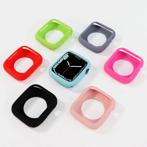 Candy Soft Case för Apple Watch Cover 9 8 7 6 Se 5 45mm 42mm 38 Skydd Iwatch Serie 44mm 40mm 41mm Bumper för kvinnor 14 green Series 123 38MM