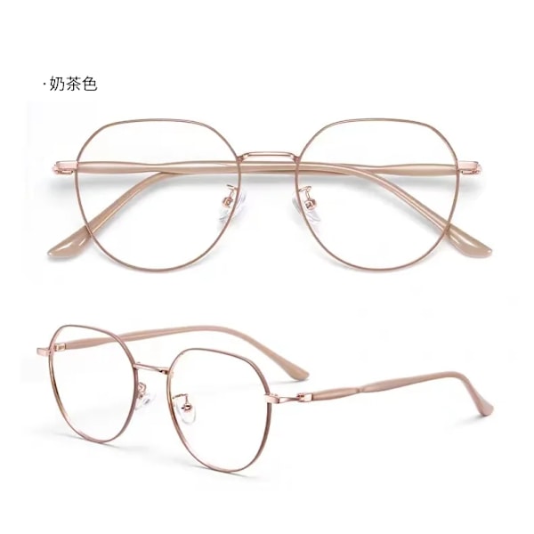 Miehet Naiset Hd-Linssit Lukulasit Retro Presbyopia Silmävaatteet Silmälasit Muoti Anti-Sininen Valo Pitkäaikainen Resepti + 1. 0 + 4,4 Rose Gold +50