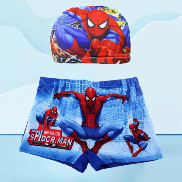 Baby Pojkar Spiderman Kläder Barn Badbyxor Kepsar Pojkar Tecknad Kort Spider Platta Byxor Barnsimglasögon Presenter 14 XL 20-35kg