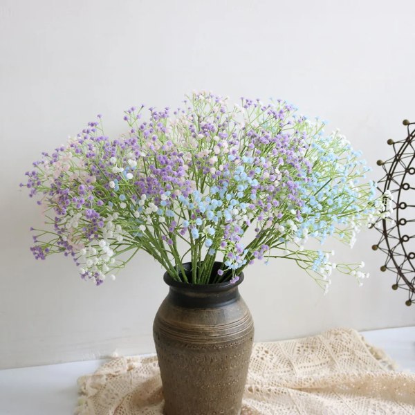 1st konstgjorda blommor Plast Gypsophila DIY Blombuketter Arrangemang 64cm För bröllop Festlig heminredning light purple