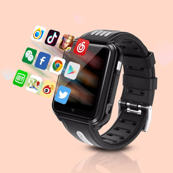 Smart Watch 4G Barntelefon GPS Barn SmartWatch Wifi Tills du förlorat SIM Platsspårning Smartwatch HD-videosamtal GRAY 4 core (2G-16G)