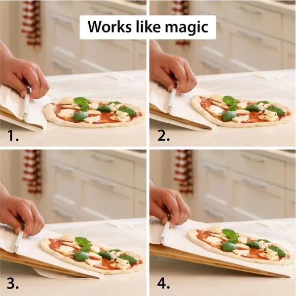 Sliding Pizza Peel Magic Non-stick Pizza Paddel Pizza Spatel Med Trähandtag Kakalyftare Överföringsbricka Kök Pizzaskyffel 20x45CM