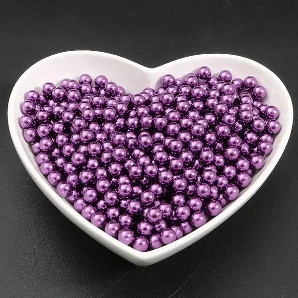 3-10 mm No-hole ABS Färgglad pärla lös pärla DIY Handgjorda dropplim Fyllningsmaterial Tillbehör Dekorativt hjälpmedel Naturlig stil Dark purple 6mm 200 PCs/bag in diameter