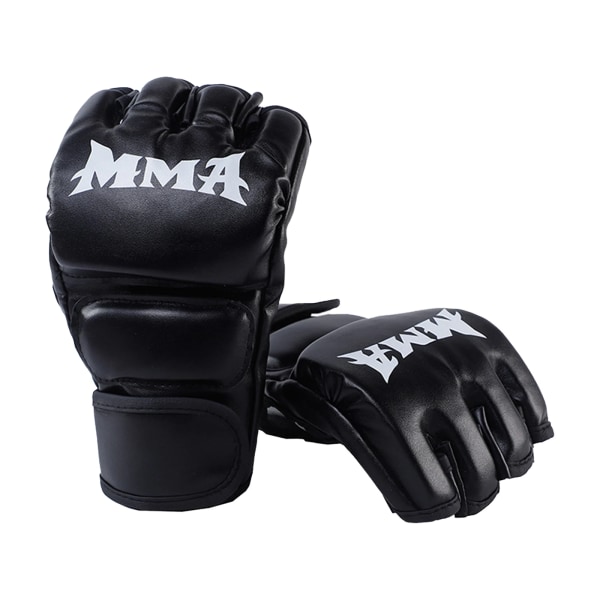 Kick MMA boxningshandskar för män Kvinnor PU Karate Muay Thai Guantes De Boxeo Gratis Fight MMA Sanda Träning Vuxna Barn Utrustning Black A