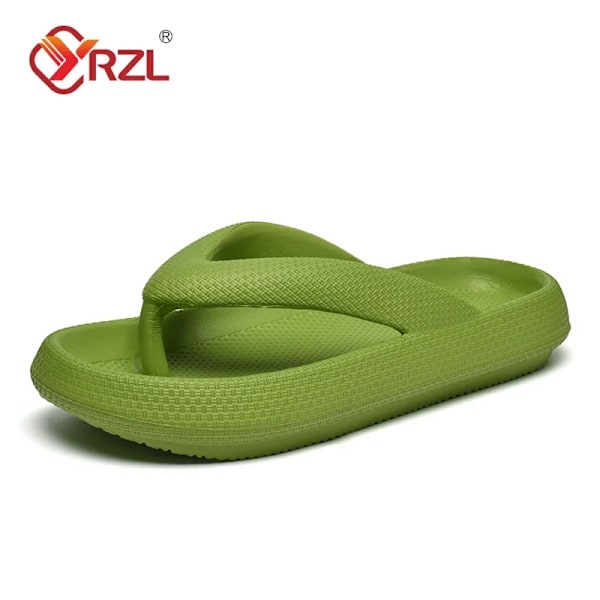 Yrzl Flip Flops Mænd Blød Sål Platform 2024 Sommerstrand Ikke Slip Kvinder Tøfler Coulpel Tyk Solen Badeværelse Slida Sandaler Green 38-39