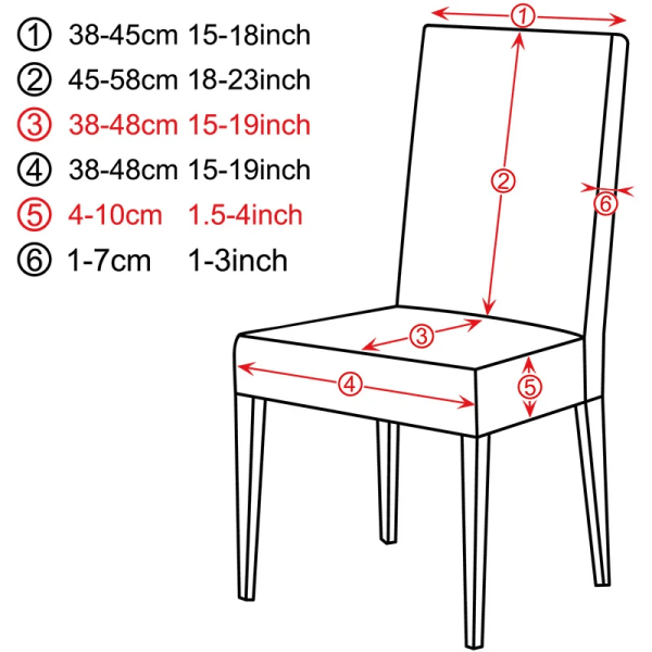 Svart färg Cover Stretch Universal Matsalsöverdrag Printed stolsöverdrag för kök Vardagsrum Tomte Heminredning K212 Universal Size