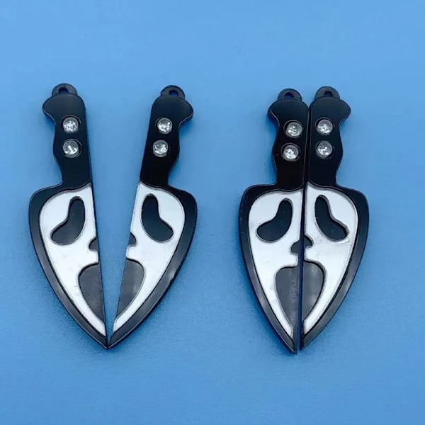 10 stk./pakke Goth Halloween Skelet Kniv Akryl Charms Vedhæng Til Diy Øreringe Nøglering Smykker Mak Make Av 3