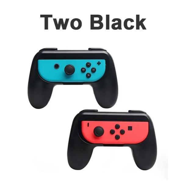 2st Gamepads Grip Handtag för Nintendo Switch Joypad Stand Holder Case med ABS för Switch JoyCon Game Grip Controller Two Black