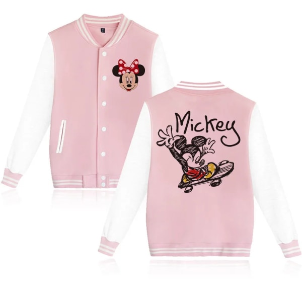Baseballjacka Tecknad Anime Musse Pigg Minnie Mouse Luvtröja Barnkläder Barn Flicka Pojke Jackor Sweatshirt Hoody Baby Top 5024 130CM