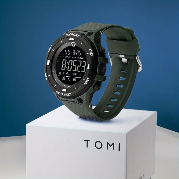 Stor urtavla digital watch för utomhusbruk, vattentät gummiband elektronisk watch för kvinnor män tonåringar studenter T214-3