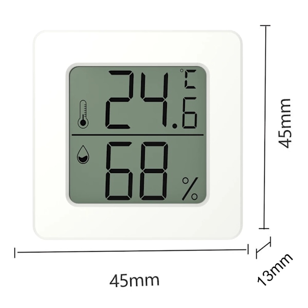 Mini Digital Termometri Hygrometer Sisätilojen Huonelämpötilan Kosteusmittari Anturin Mar Sääasema Paristolla White