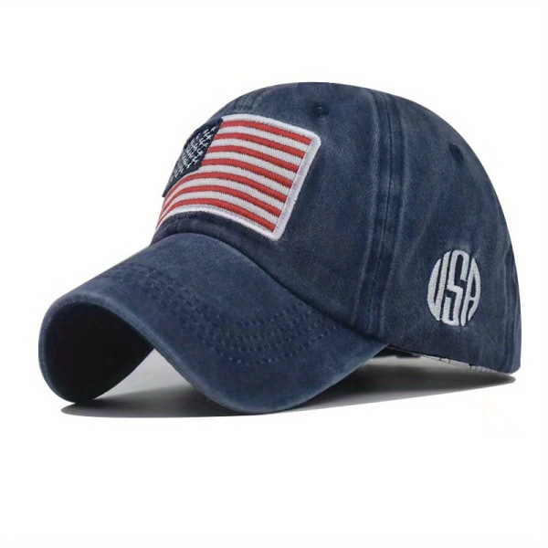 2st klassisk amerikansk flagga cap för män Bekväm justerbar cap för löppass och utomhusaktiviteter Navy Blue