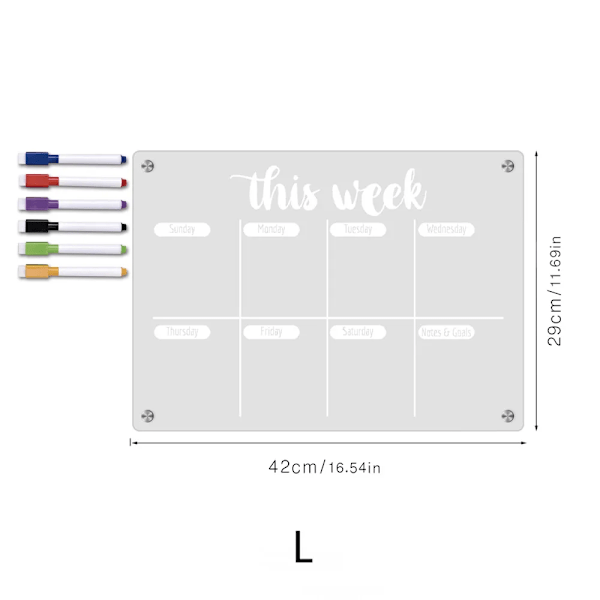 A3/A4 Clear Acrylic Fridge Magnets Calendar Monthly Weekly Planner Transparent Refrigerator Magnetic Personalized Sticker Deco This Week L