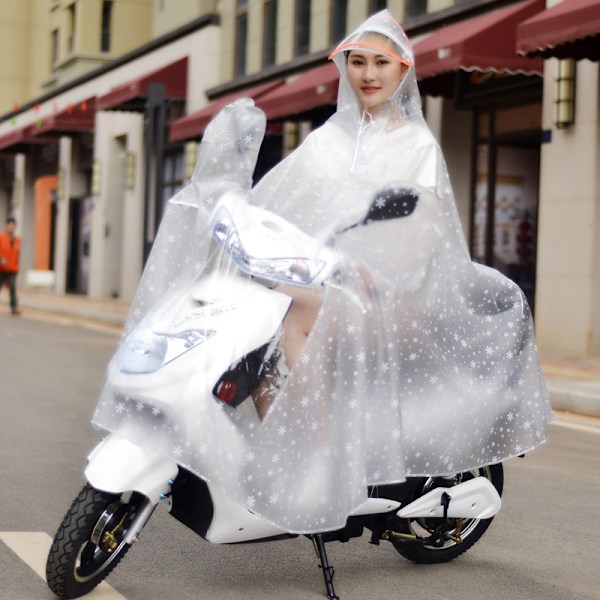 Motorcykel Raincoat Elbil Regnväxel Lång Ridning Batteri Bil Poncho Kvinnliga Transparent Enstaka Cykel Utomhus Man Single Detachable-Snow Blue 3XL