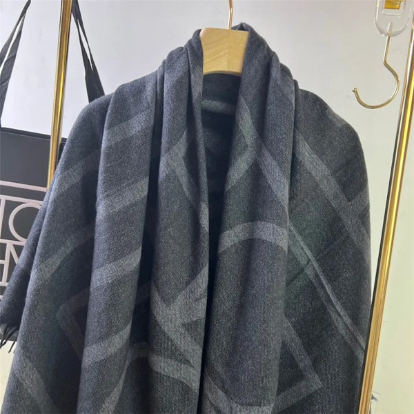 Sverige Brand Tot Eme Scarf Stripe Enkel Design Cashmere Woven Shawl Lyx Kvinnor Pashmina Ull Scarve Gratis Frakt Dam black gray