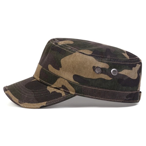 Unisex kamouflage med porer Serie Flat Top Baseball Kepsar Vår Höst Sailor Hattar Män Flat Top Captain Military Kepsar Camouflage