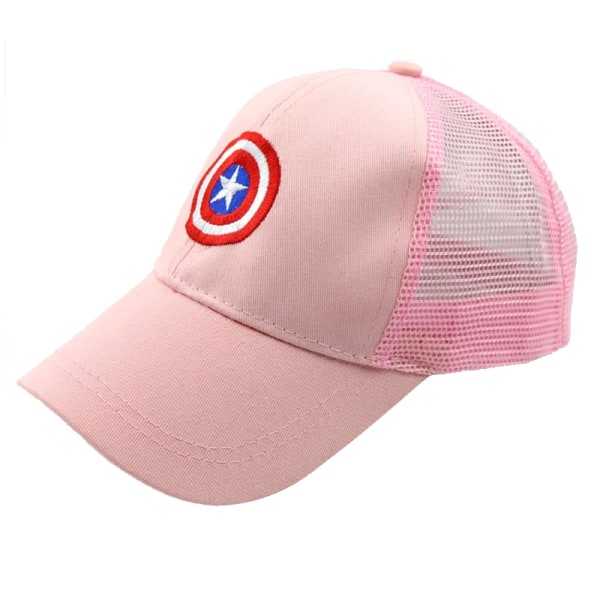 Anime Tecknad Captain America Hatt För Barn Pojke Flicka Höst Baby Baseball Cap Barn Hip Hop Sol Hattar Barn Snapback Kepsar pink