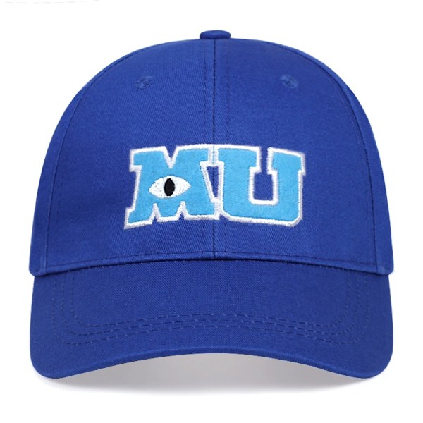 Mode Män Baseball Cap Monsters University Mu Brevbroderi Caps Blue Hatt Solhattar Snapback Hats Blue