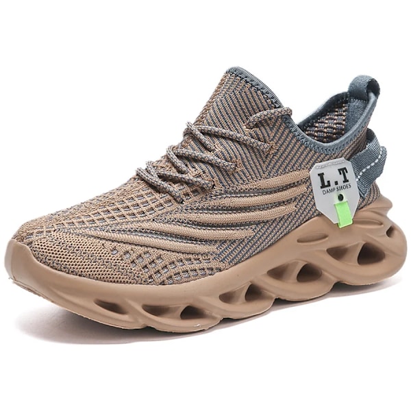 Vanmie Mesh Sneakers Skor Män Sommar Andas Sport Running Sneakers För Män Mjukt Lättvikt Man Casual Sneaker Sommaren Brown 46